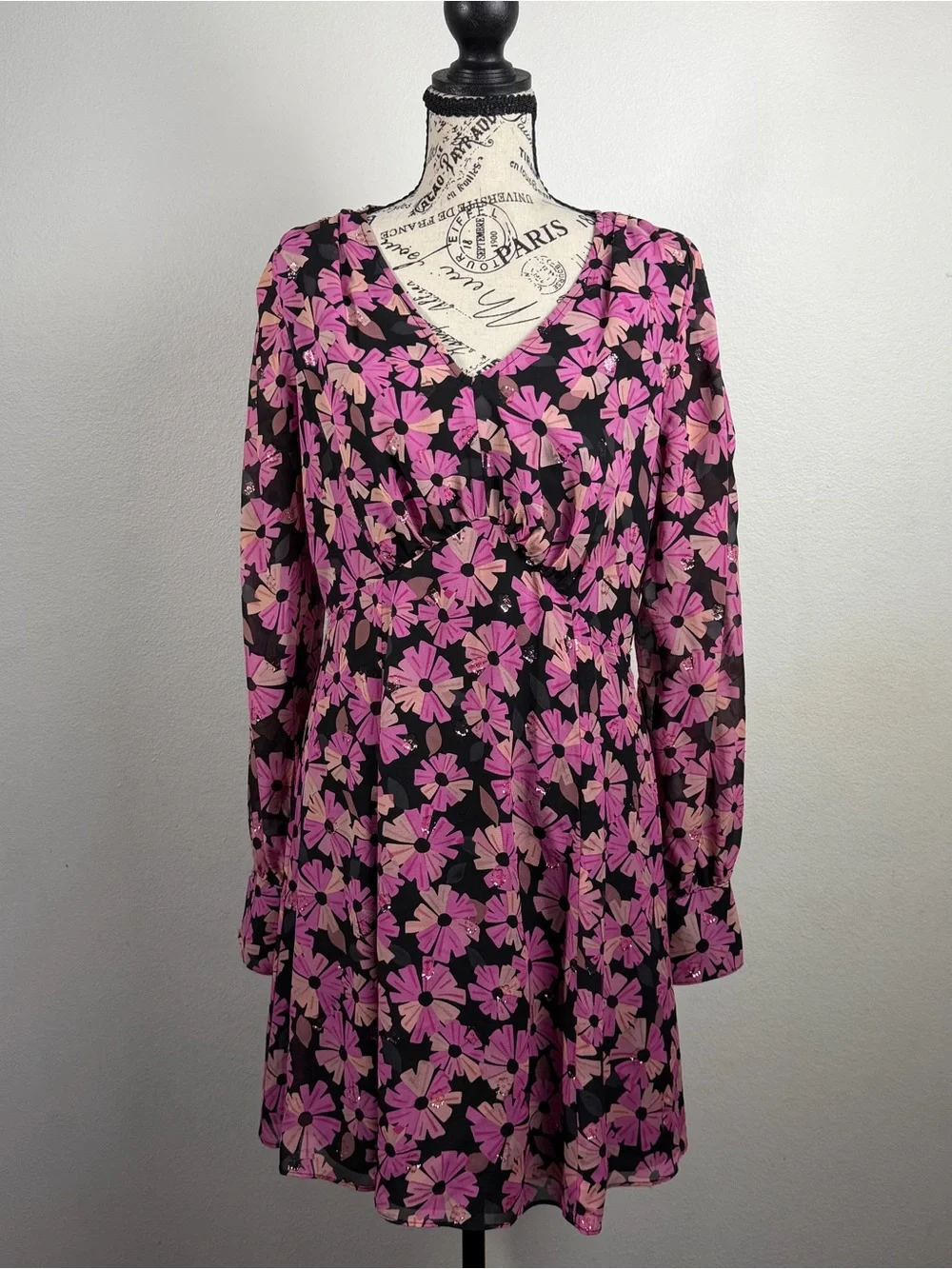Pink Floral Whimsy Goth Dress Kate Spade Size 8